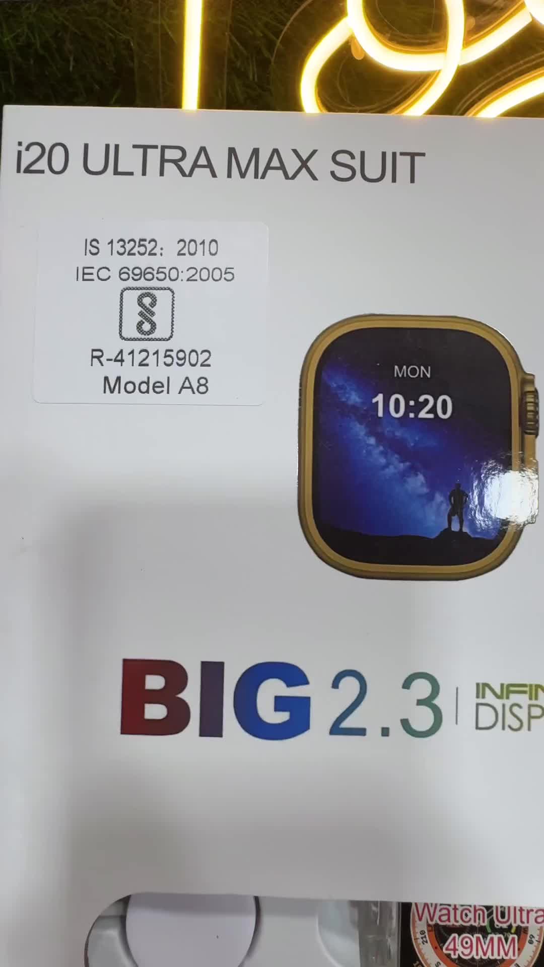 I20 Ultra Max With AirPods Bonus |10 in 1 Smartwatch Bundle 2.3 Inch Large Screen 10 Straps