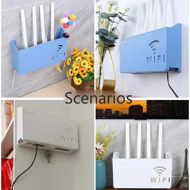 Router Storage Box Wireless Wifi Wall Hanging ABS Plastic Organizer Box Cable Power Bracket Router Organizer Box Home Storage Hotel