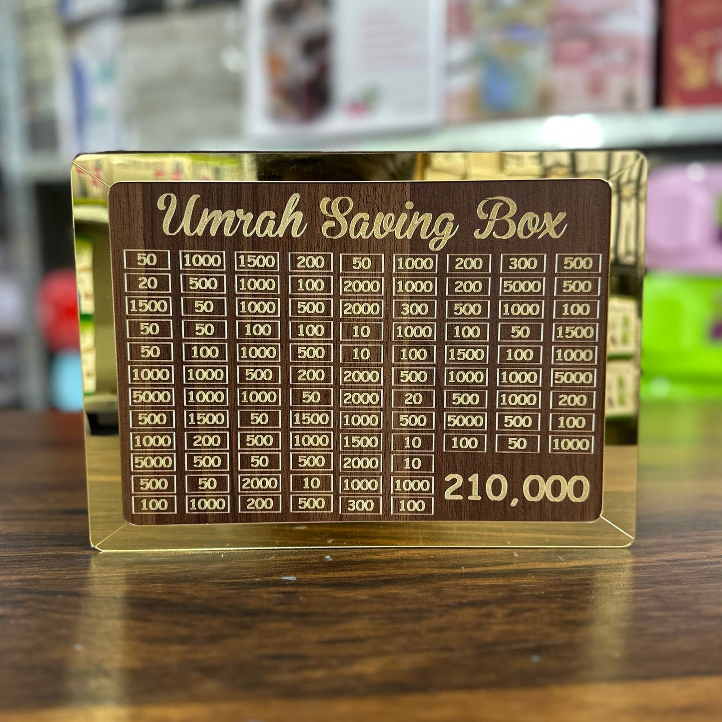 Umrah Savings Box 280 Days Wooden Money Saving Jar for Hajj Umrah Islamic Halal Savings Plan