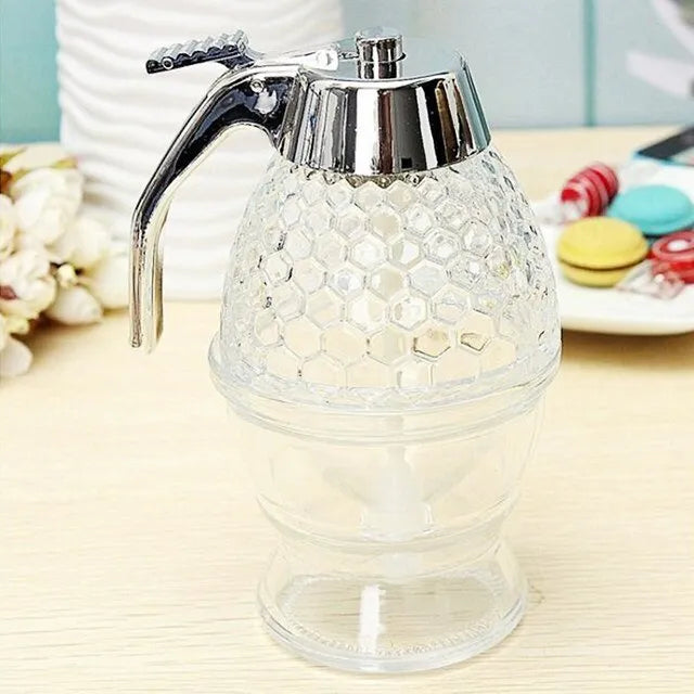 Elegant Crystal Honey Dispenser Honey Syrup Bee Pot Jar