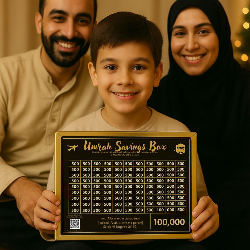 Umrah Savings Box 280 Days Wooden Money Saving Jar for Hajj Umrah Islamic Halal Savings Plan