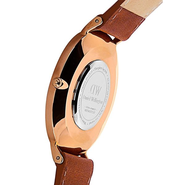 DW Leather Strap Men Wrist Watch Analog Brown Leather Luxury Wrist Watch Stainless steel Smart Watch Leather Straps
