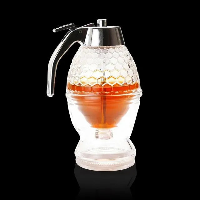 Elegant Crystal Honey Dispenser Honey Syrup Bee Pot Jar
