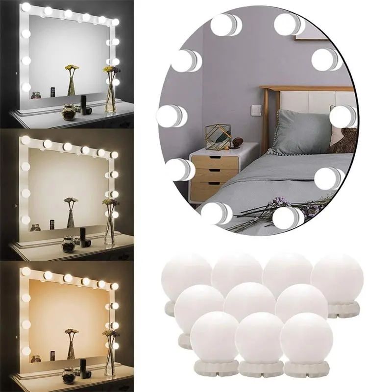 Vanity Mirror Light LED Bulbs for Makeup Mirror Stand (10 Bulbs)