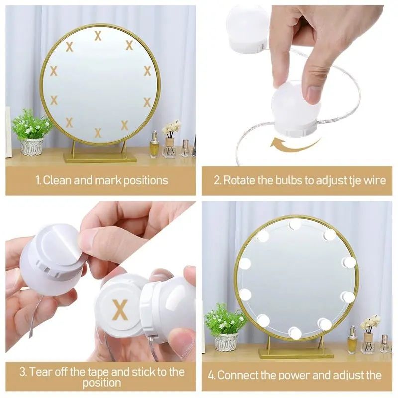 Vanity Mirror Light LED Bulbs for Makeup Mirror Stand (10 Bulbs)