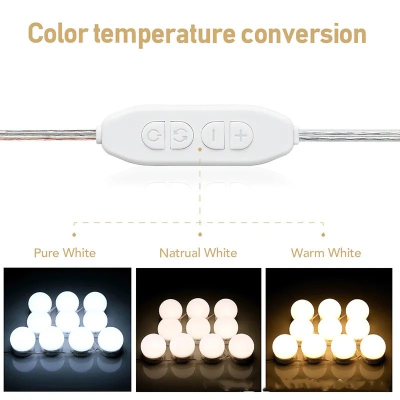 Vanity Mirror Light LED Bulbs for Makeup Mirror Stand (10 Bulbs)